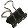 A black and silver binder clip.