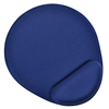A blue mousepad with gel wrist rest.
