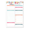 A Bloom brand six inch by nine inch planning pad with botanical details.