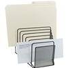 A compact, desktop literature holder made of crystal-clear plastic with a 1-tier design. The pocket displays literature up 9" wide x 1-3/4" deep