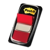 A package of 50 stick-on flags in the color red. Includes 1 dispenser. Each strip measures 1.7" x 1" (43 mm x 25 mm)