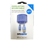 5 Foot Everlasting Nylon Cable with Lighting Connector - Blue