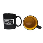 TMU Mug with White University Logo - Black/Gold