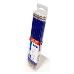 12 pack of blue Norica pencils with white erasers.