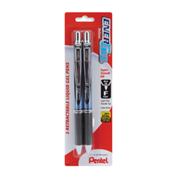Retractable Pen Fine Black 2PK