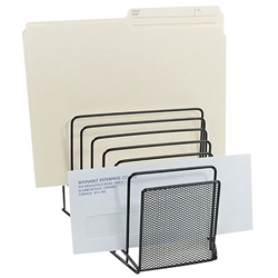 A compact, desktop literature holder made of crystal-clear plastic with a 1-tier design. The pocket displays literature up 9" wide x 1-3/4" deep