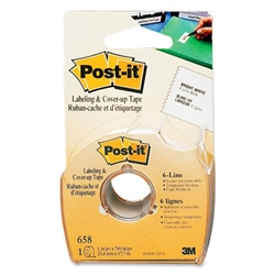 One paper roll of stick-on tape with a 2-line width