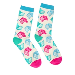 Books Books Books Universal Sock - White