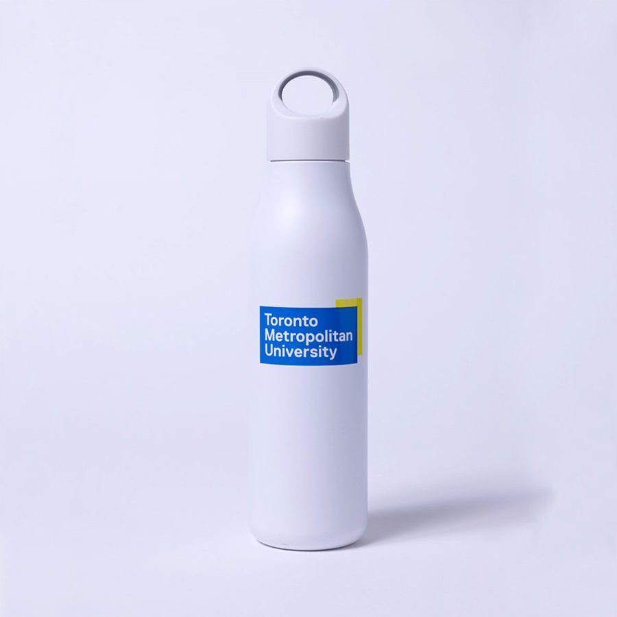 22oz White Sport Tumbler, Full Colour University Logo