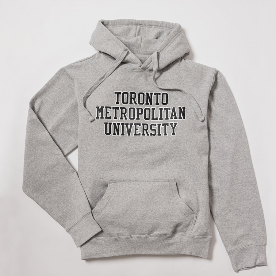 TMU Varsity Full Name Hoodie- Grey