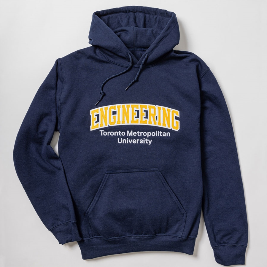 Navy Hoodie with Engineering Logo