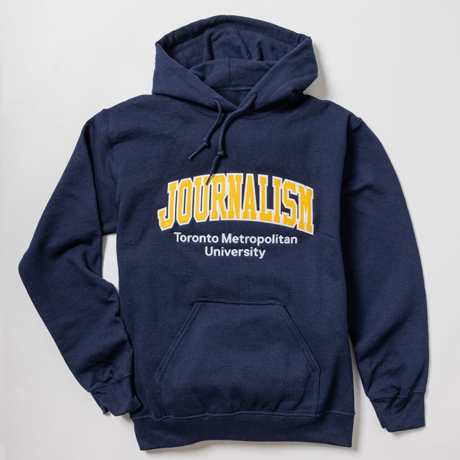 Navy Hoodie with Journalism Logo