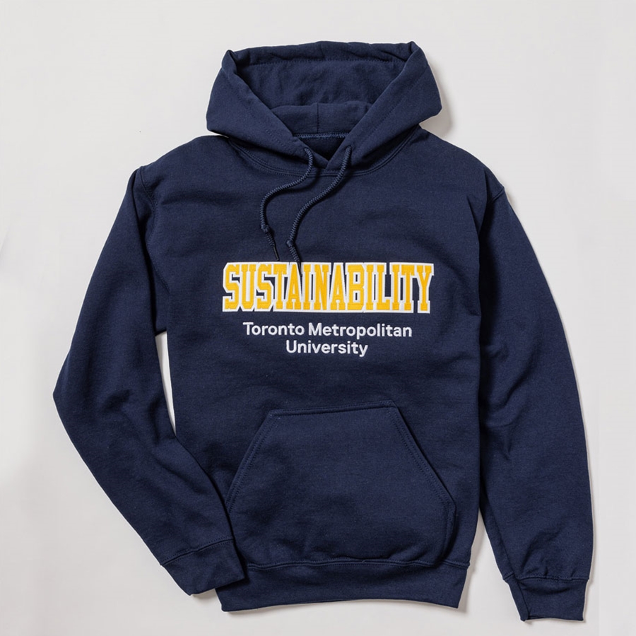 Navy Hoodie with Sustainibility Logo