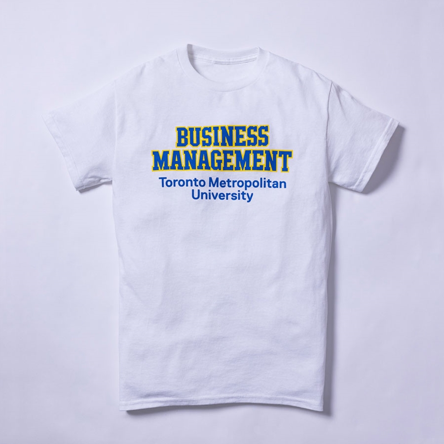 White T-Shirt with Business Management Logo