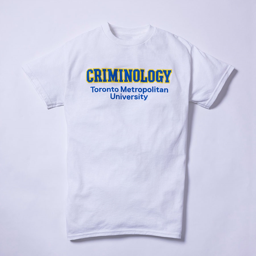 White T-Shirt with Criminology Logo