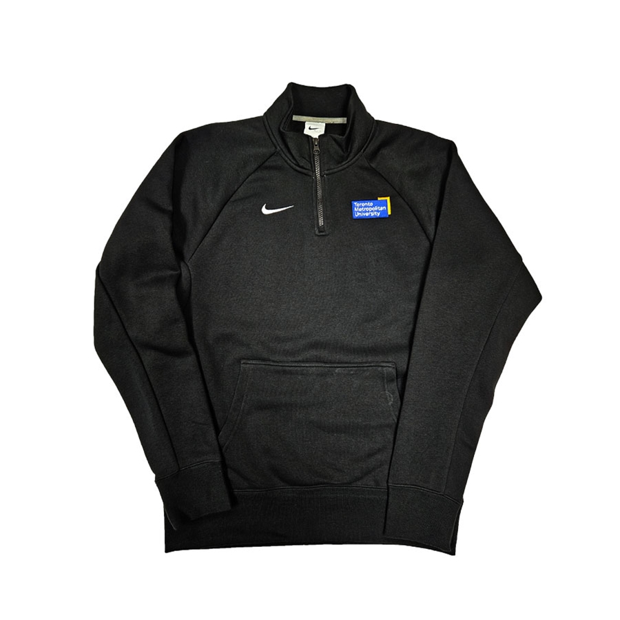 TMU Men's Nike Fleece 1/4 Zip with Color University Logo Left Chest - Black