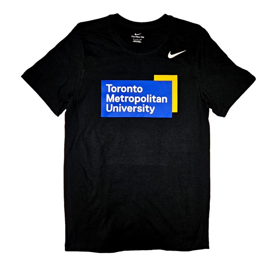 TMU Men's Nike T-Shirt with Color University Logo Front Chest - Black